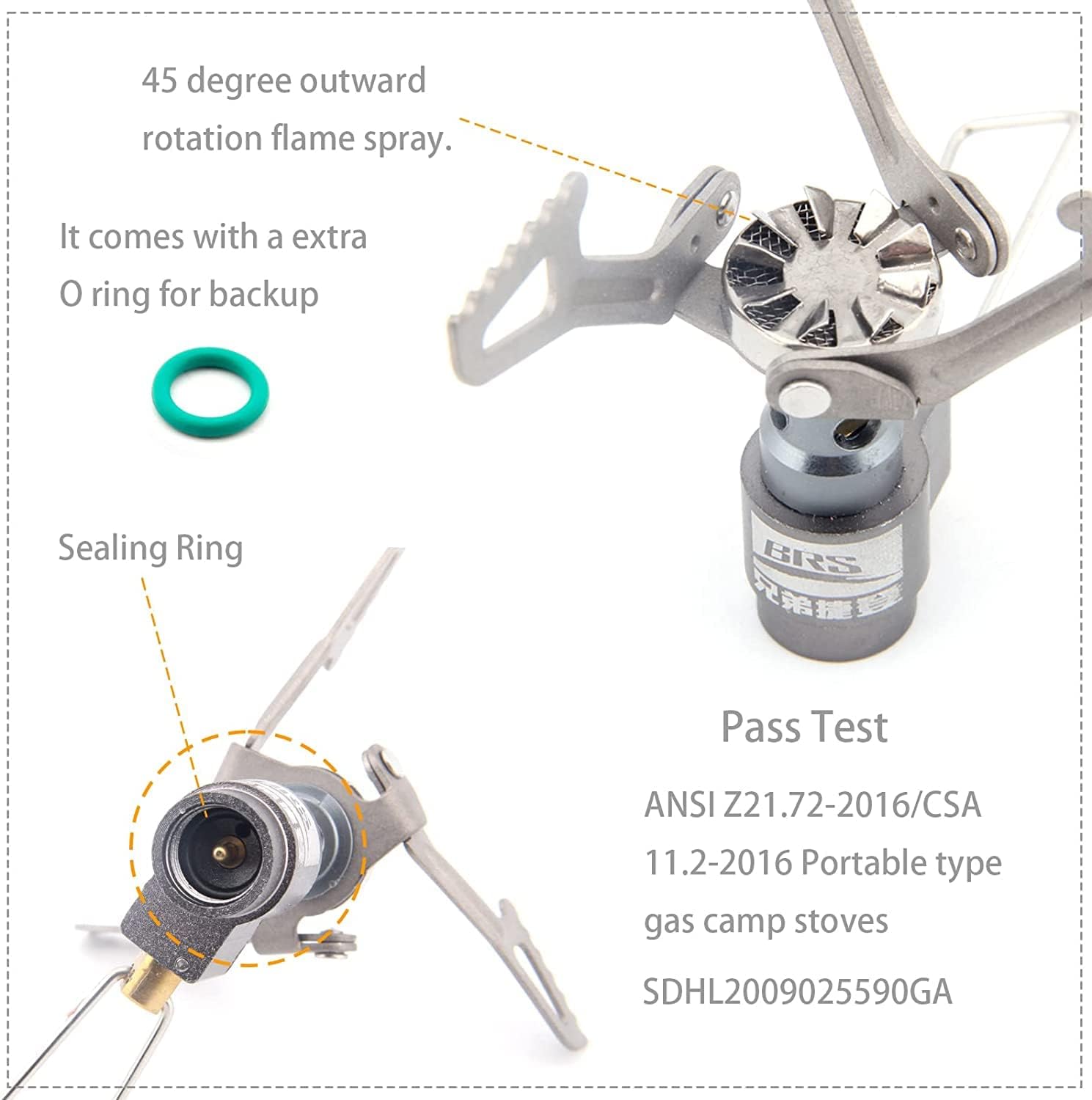 Fornellino Da Trekking BRS 3000T In Titanio | Ultralight 25g, Potente 2700W Per Campeggio